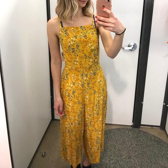 old navy yellow jumpsuit